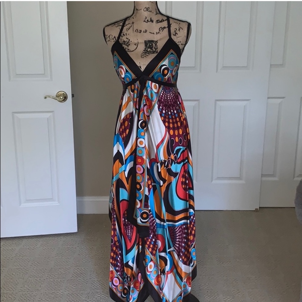 Silk Handkerchief Maxi Butterfly Dress